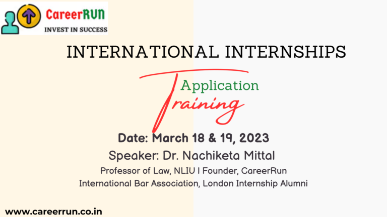 <strong><u>Workshop on </u><em><u>International Internships Applications Training</u></em><u>by CareerRun: Register By: Mar 16, 2023</u></strong>